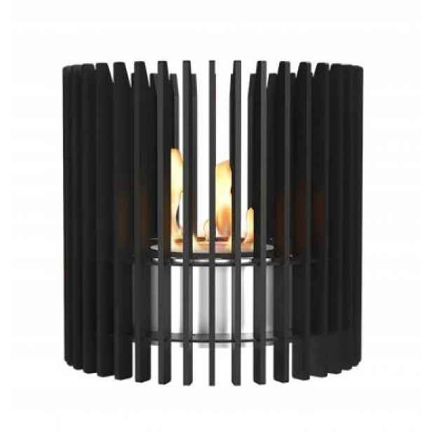 Volně stojící biokrb na stůl nebo do zahrady Ribo černý kulatý, elegantní