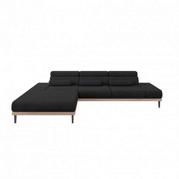 ALTDECOR ELEKTRICKÁ rohová pohovka MONA, levá, 316x205x85 cm, černá, velur