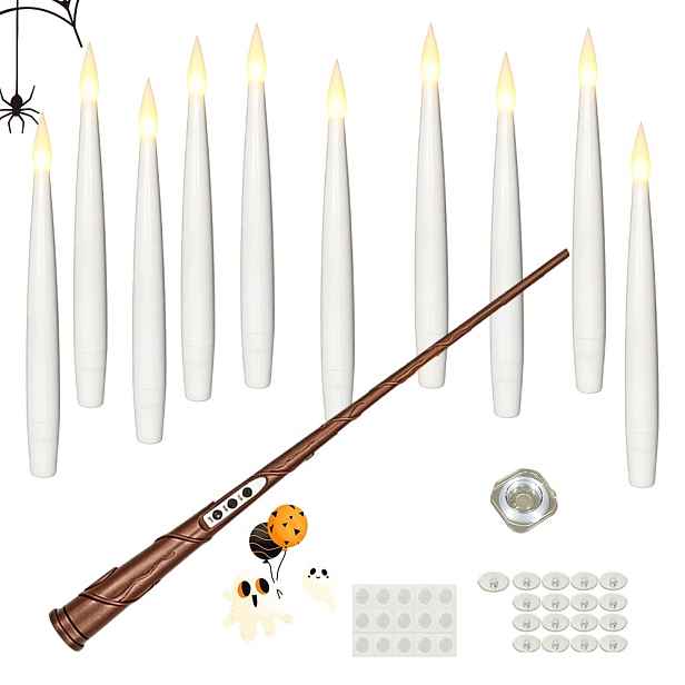 10 Kusů Plovoucích svíček bez plamene, Plovoucí Halloweenské svíčky