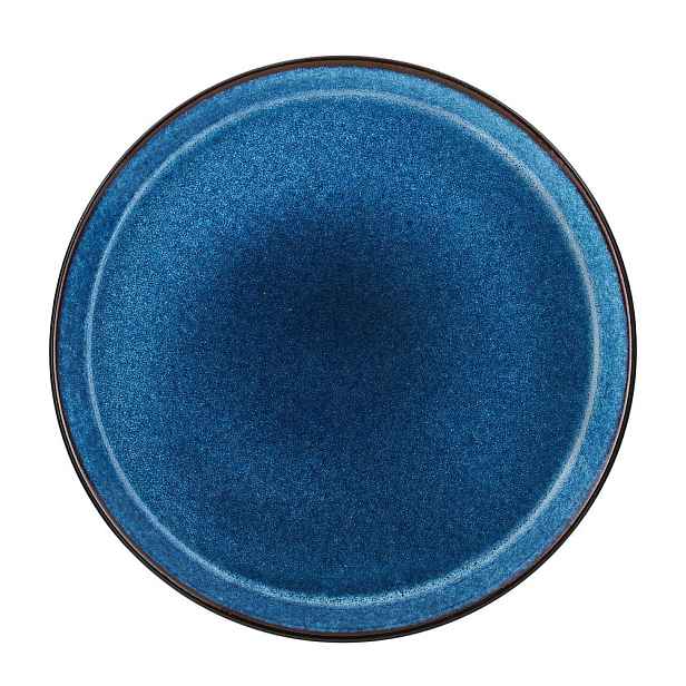 Černý/modrý talíř z kameniny ø 27 cm Gastro Dark Blue/Black – Bitz