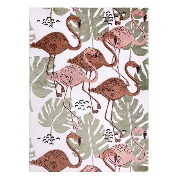 Dywany Łuszczów Dětský kusový koberec Fun Flami Flamingos cream 180x270 cm