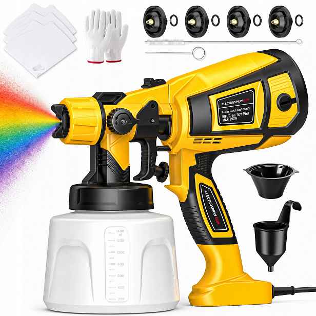 Elektrická stříkací pistole Hvlp 850 W se 3 režimy stříkání. Us zástrčka