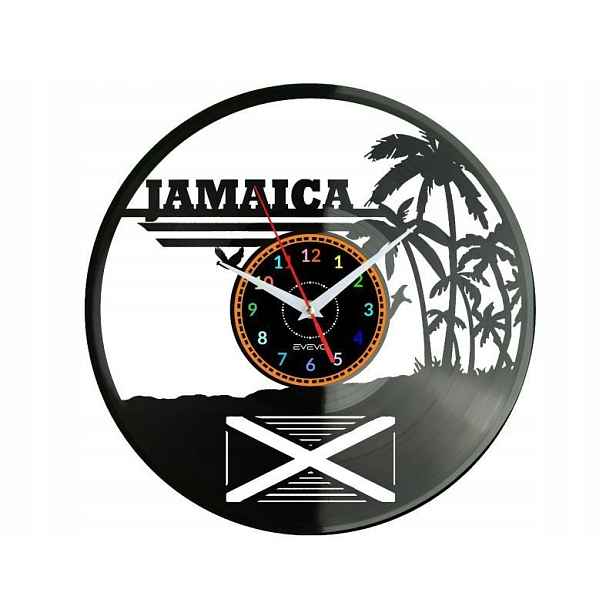 Jamaica Nástěnné hodiny Vinylová deska Moderní dekorativní jako Dárek k kráse