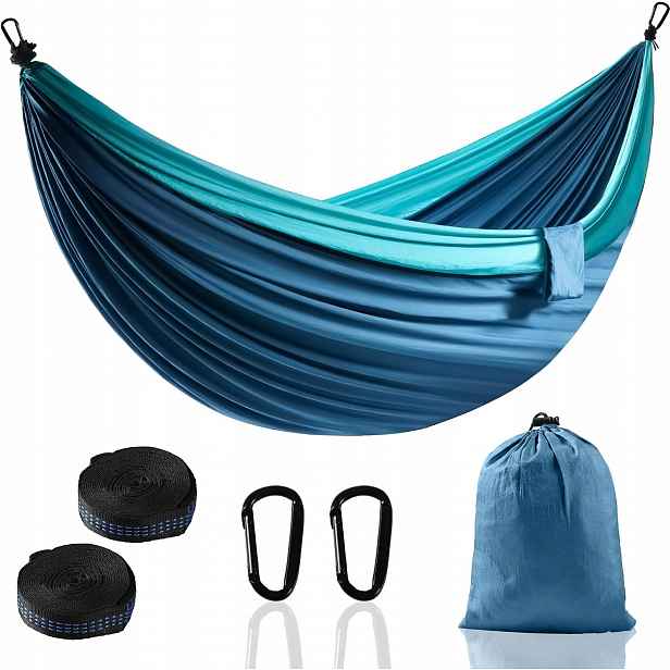 Kempingová Houpací Síť Padáková Nylon 210 T Pásy 280 X 140 CM 250 Kg