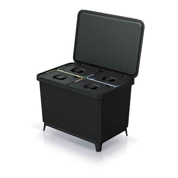 Prosperplast Odpadkový koš SYSTEMO 4x10 L černý