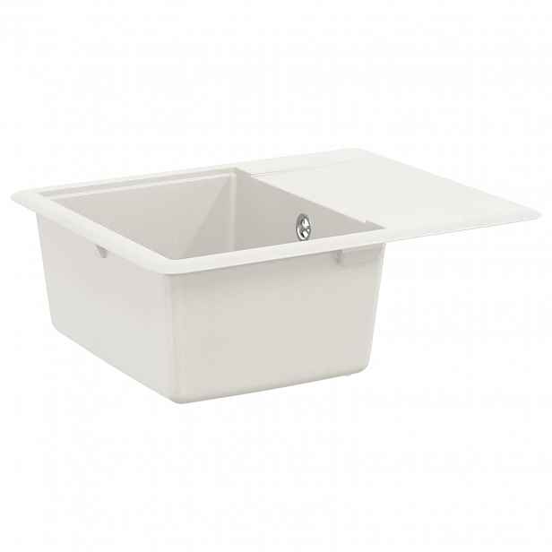 vidaXL Dřez 80% Křemenné a 20% Pryskyřice 560 x 460 mm Bílá