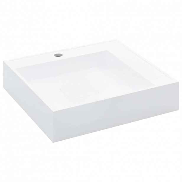 vidaXL Umyvadlo 50 x 50 x 12,3 cm minerální/mramorový kompozit bílé