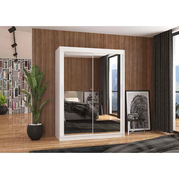 Zrcadlová skříň s posuvnými dveřmi 150 cm TABRIS - bílá