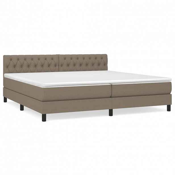 vidaXL Box spring postel s matrací taupe 200x200 cm textil