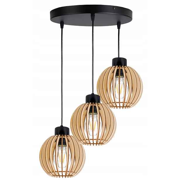Závěsná Lampa Zwis stropní lustr Loft Dřevo 3