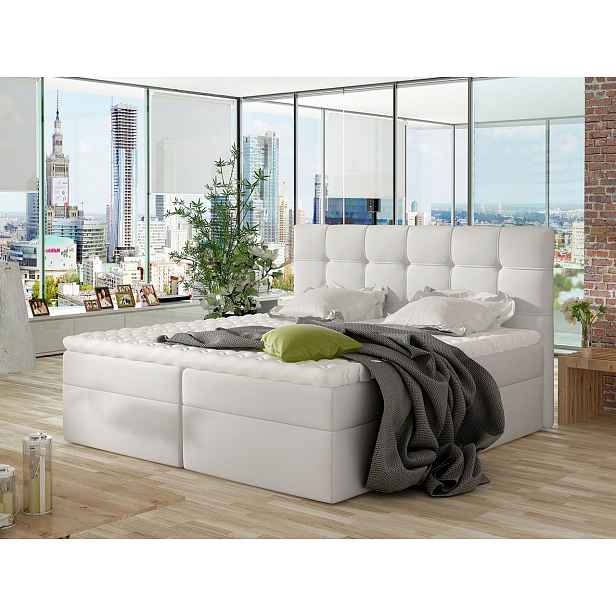 Moderní box spring postel Nestor 180x200, bílá HELCEL
