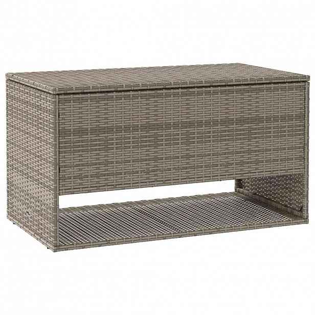 vidaXL Box na venkovní polštář šedá 100x55x55,5 cm Poly ratan