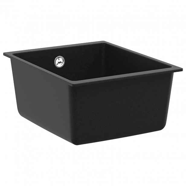 vidaXL Dřez 80% Křemenné a 20% Pryskyřice 370 x 460 mm Černá