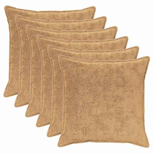 vidaXL Povlak na polštář 6 ks HOUTEN Taupe 65 x 65 cm Umělá králičí