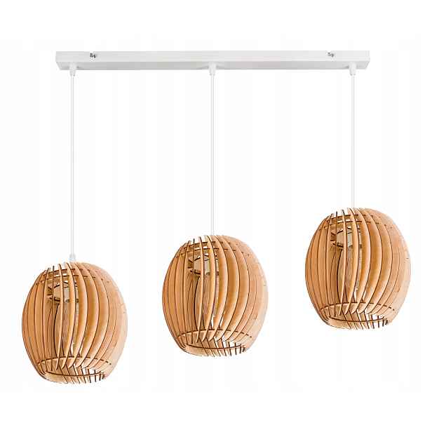 Závěsná Lampa stropní lustr Zwis trámová lampa Beczułka dřevo na 3x E27