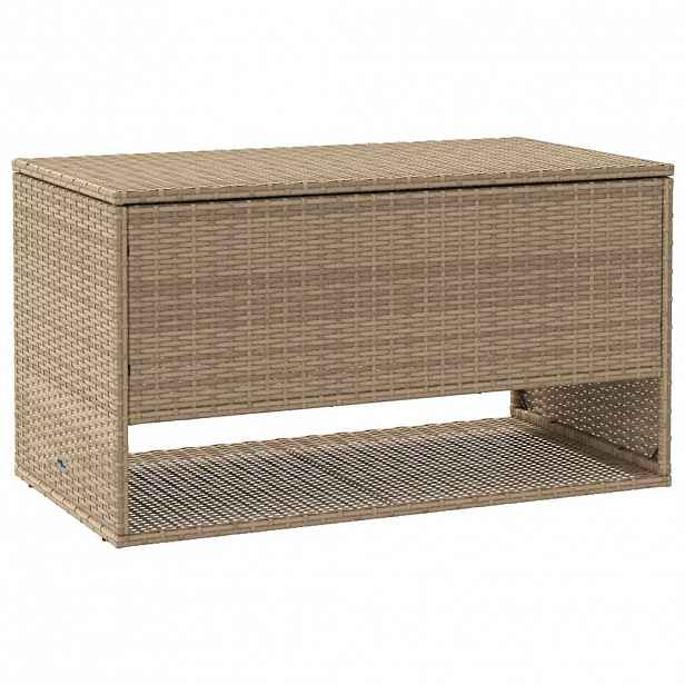 vidaXL Box na venkovní polštář béžová 100x55x55,5 cm Poly ratan