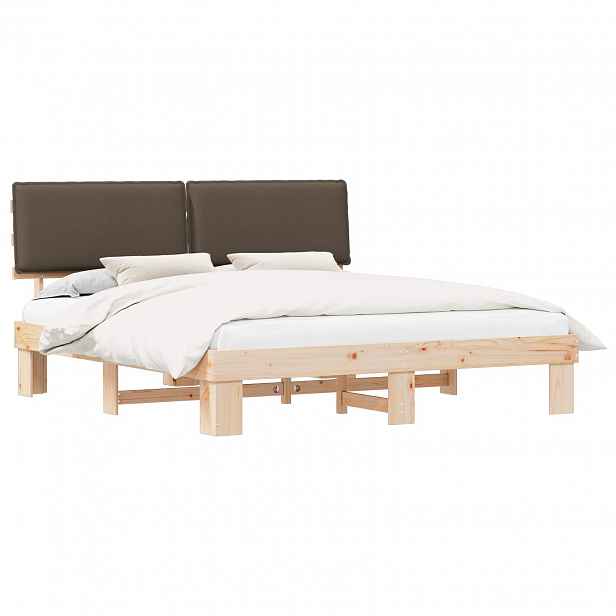 vidaXL Rám postele s čalouněným čelem Taupe 200 x 200 cm