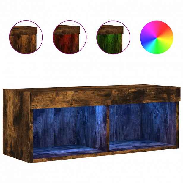 vidaXL TV skříňka s LED osvětlením kouřový dub 80 x 30 x 30 cm