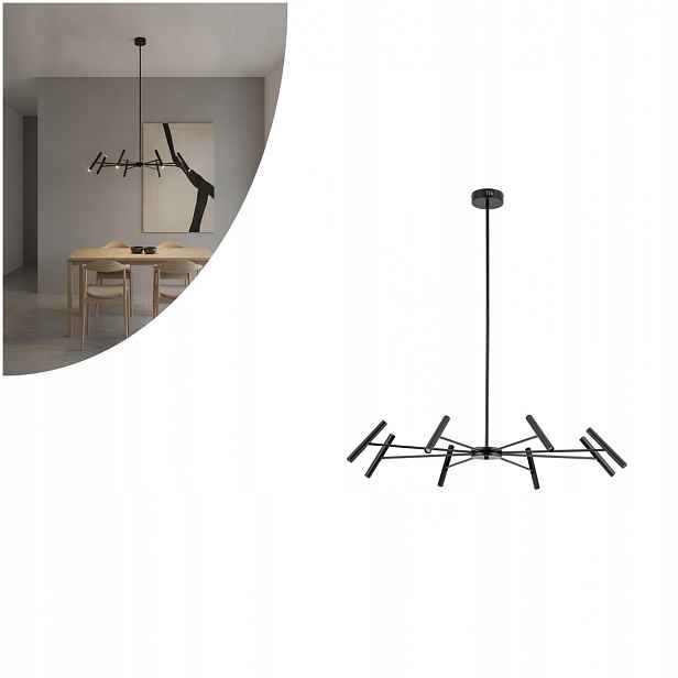 Černá závěsná lampa Niva Led s reflektory do jídelny Tk Lighting