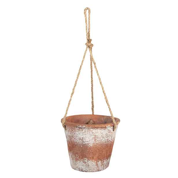 Hnědý závěsný květináč - 19*19*53 cm Clayre & Eef