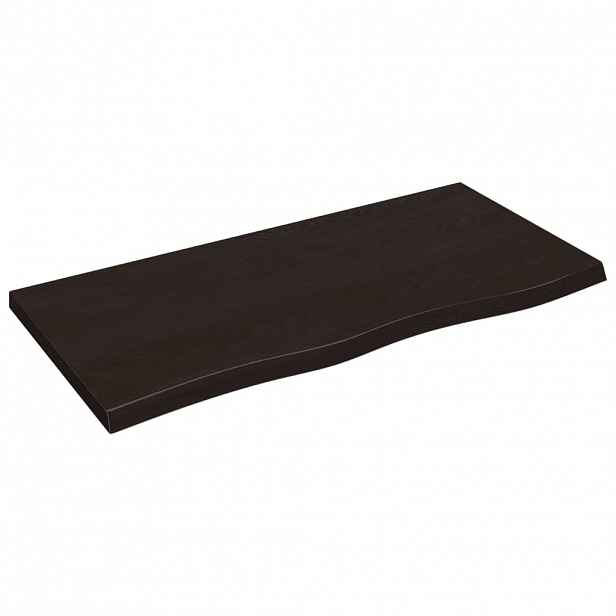 vidaXL Nástěnná police tmavě hnědá 100x50x(2-4)cm ošetřený masivní dub