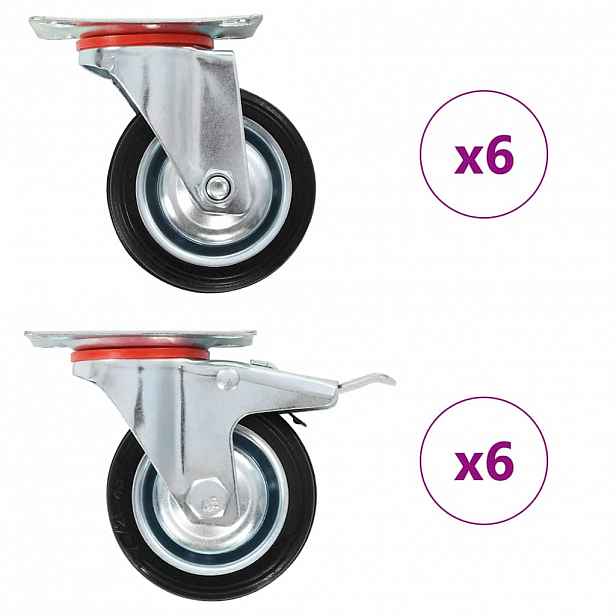 vidaXL 12 ks otočná kolečka 75 mm