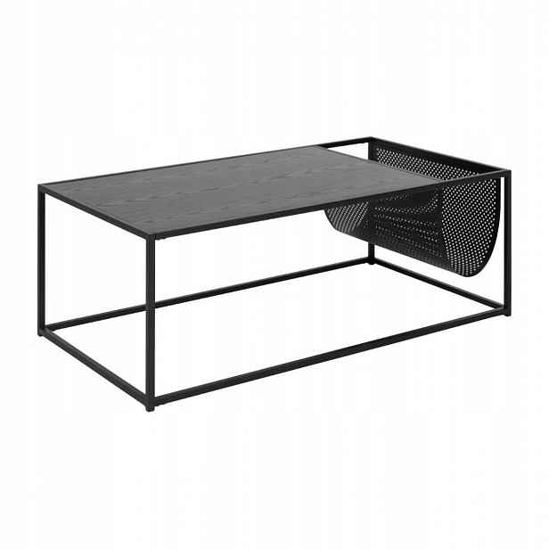 Černý Konferenční Stolek s novinami Loft z oceli Seaford