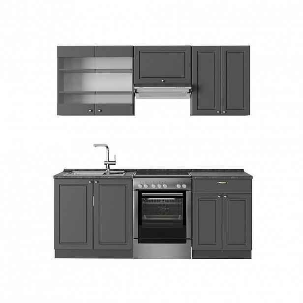Vicco KUCHYŇSKÝ KOUT Fame-Line Anthrazit-Gold Landhaus 200 cm , PD Antracit