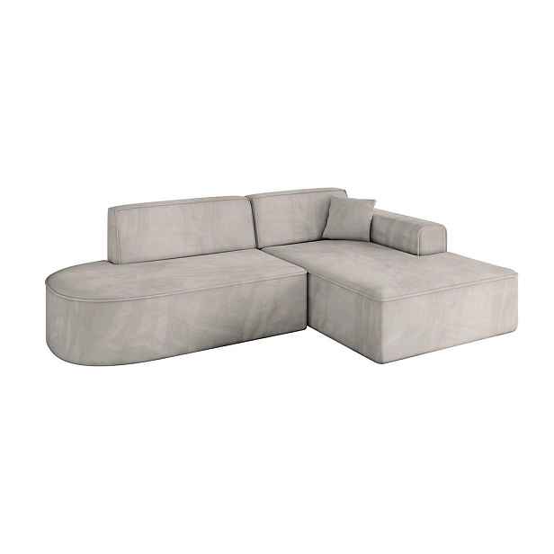 ALTDECOR ROHOVÁ SEDAČKA s otomanem, pravá IREA-L1-v3 232x165x77 Světle hnědá Velur
