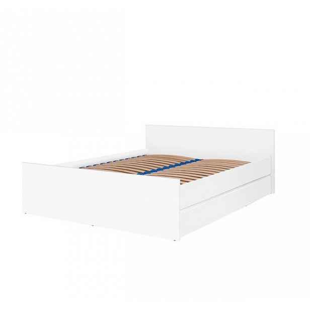 Manželská postel s roštem 140x200 LIONU - bílá