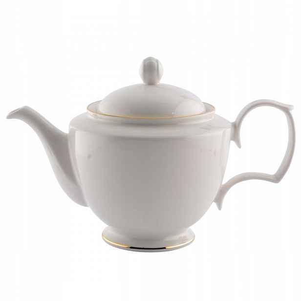 Porcelánová konvička na kávu MariaPaula Klasika Ecru Zlatá linka 1,2 l