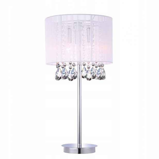 Stolní lampa Kabinet Essence Bílá Křišťál 3 Žárovky Elegantní Italux