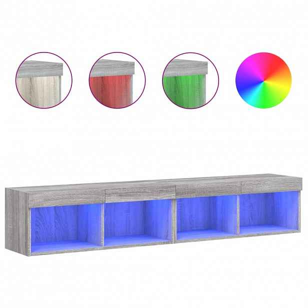 vidaXL TV skříňky s LED osvětlením 2 ks šedé sonoma 80 x 30 x 30 cm