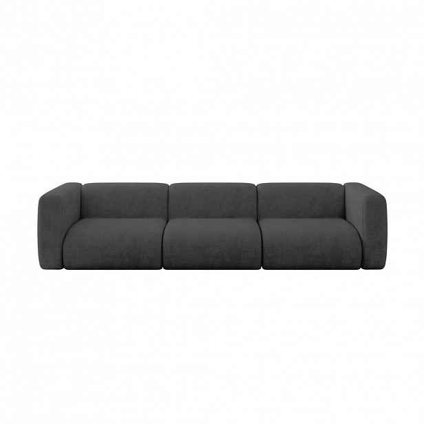 ALTDECOR MODULÁRNÍ pohovka MIRA-S2, 3místná, 319 × 89 × 70 cm, tmavě šedá, velur