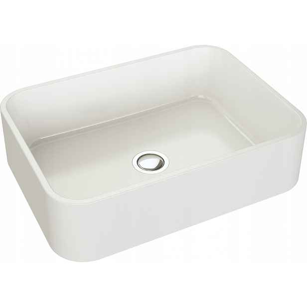 Koupelnové Umyvadlo 50x37 Granitové Na Desku Corso Pure White