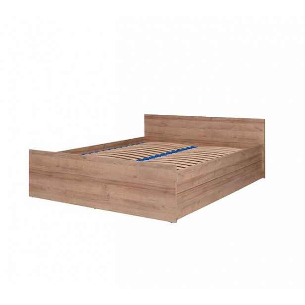 Manželská postel s roštem 140x200 LIONU - dub riviera