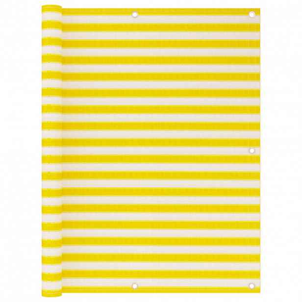 vidaXL Balkonová zástěna žluto-bílá 120 x 600 cm HDPE