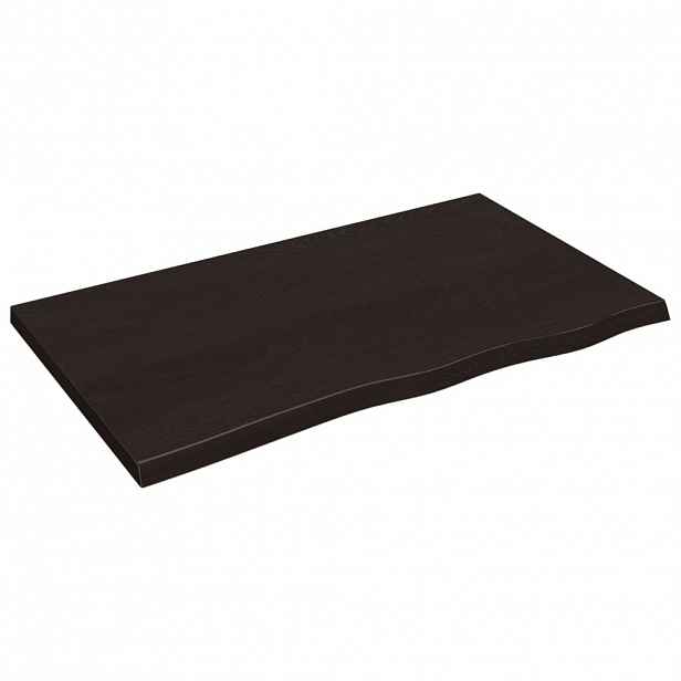 vidaXL Nástěnná police tmavě hnědá 100x60x(2-4)cm ošetřený masivní dub