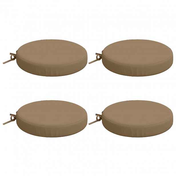 vidaXL Polstry ve 4 kusech SOEST 4 ks 100% polyester Taupe Ø 35 x 7 cm