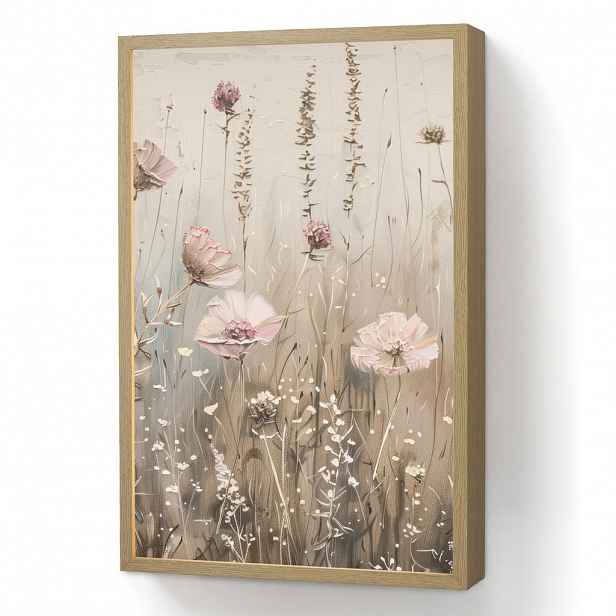 OnlyWow NÁSTĚNNÁ LAMPA S AKUMULÁTOREM Květiny - růžová - moderní - béžová 40x60 cm