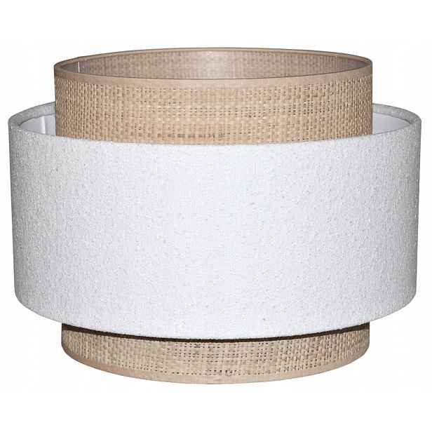 Stínidlo pro stojací stropní lampu 35 E27 Bílé Boucle Venosa Rafia Ratan Boho