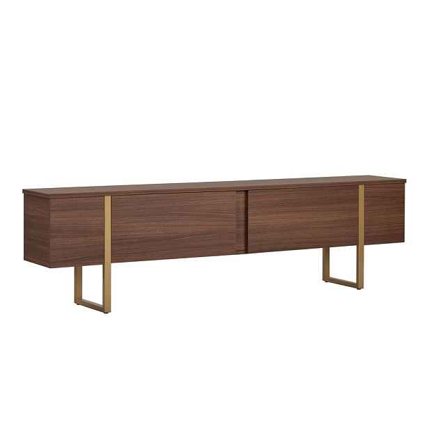 TV stolek v dekoru ořechu v tmavě přírodní barvě 180x50x30 cm Onera – Kalune Design