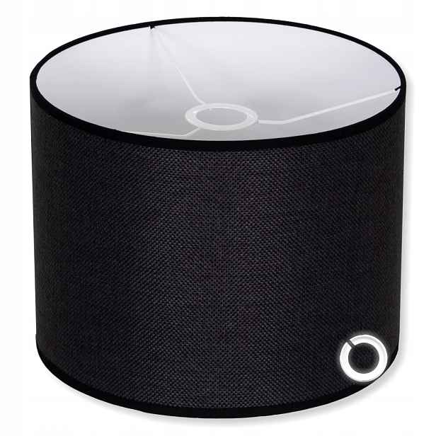 Univerzální módní stínítko pro lampu, stínidlo Walec E27 E14 Černý Len 30 cm