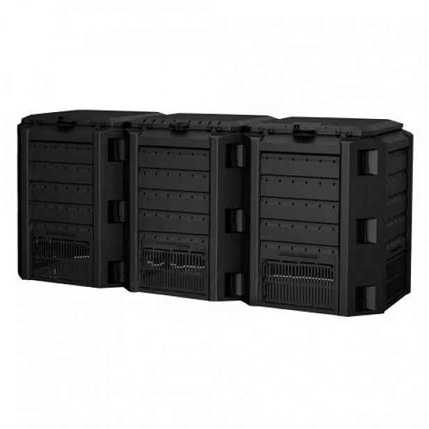 Kompostér 3 komorový Prosperplast 1200 l černý