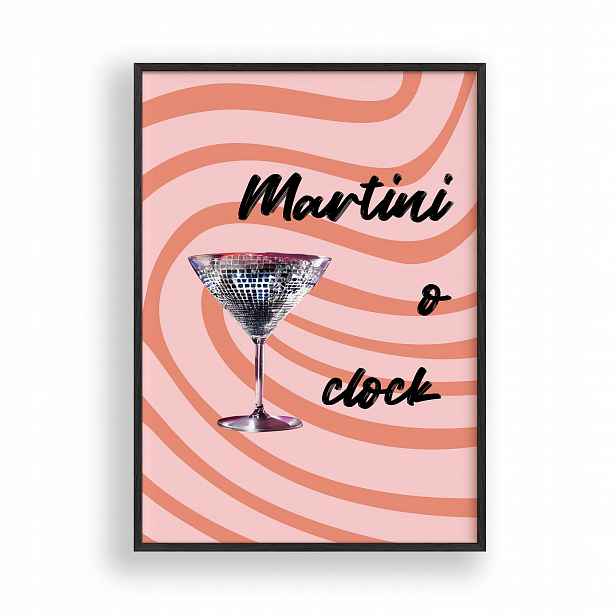 Obraz Martini & Cock Plakát Kuchyňský Rámeček Dřevěný Černý 30x42 cm