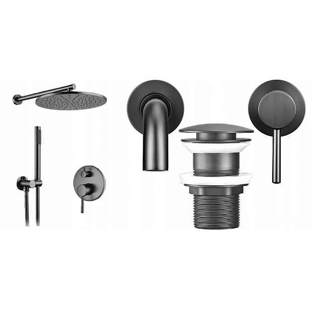 Sprchová baterie Gun Grey Premium Šedá – sada Premium