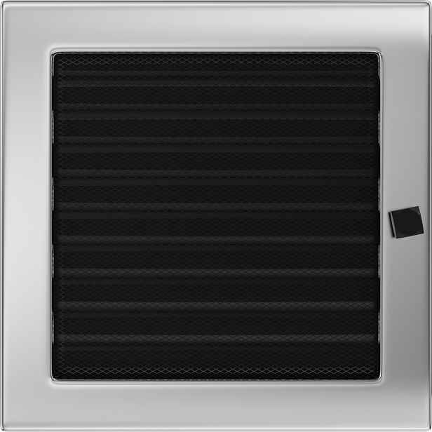 Ventilační mřížka do krbu 22x22 niklovaná s žaluzií