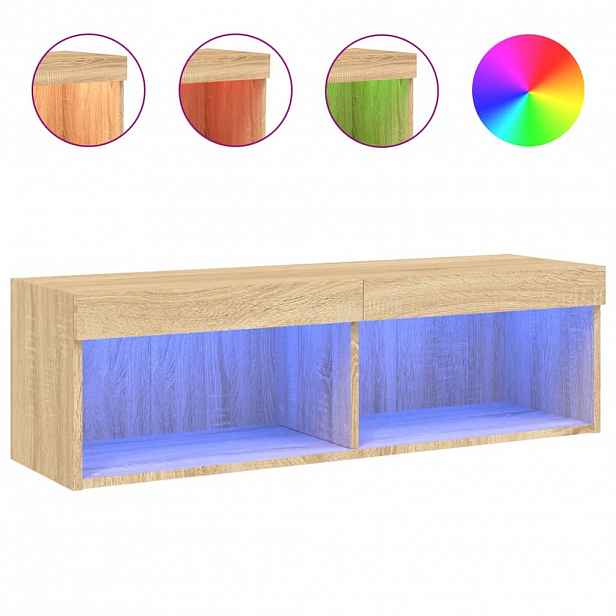 vidaXL TV skříňka s LED osvětlením dub sonoma 100 x 30 x 30 cm