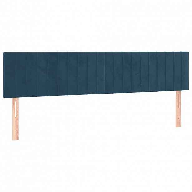 vidaXL Čela postele tmavě modrá 160x5x78/88 cm samet