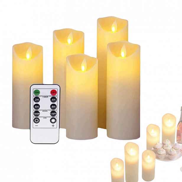 Sada 5 Led Svíček S Efektem Plamene, Usb, Vosk Ovladače